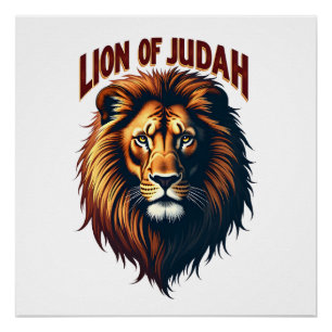 Jesus Löwe von Juda Vintage Gravur Christliches T- Poster