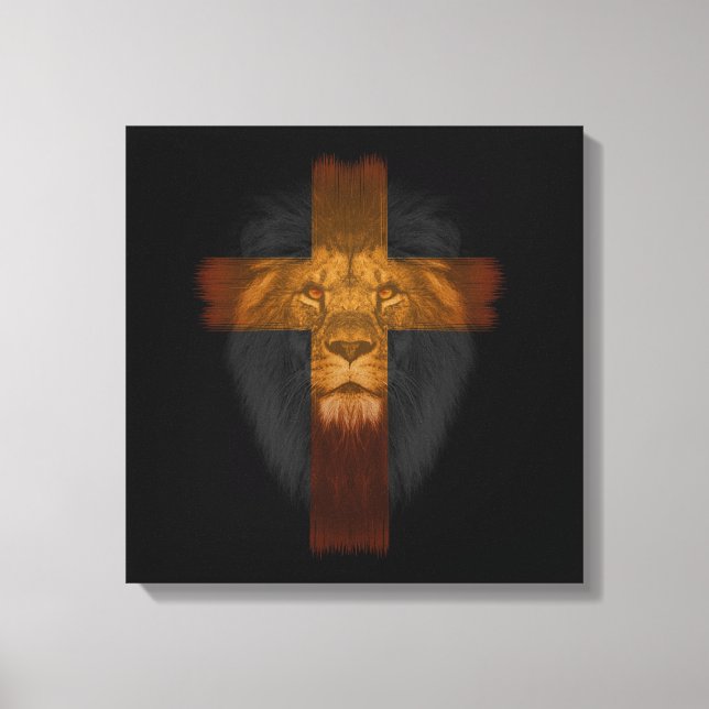 Jesus Löwe von Judah Wrapped Canvas Leinwanddruck (Vorderseite)