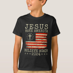 Jesus macht Amerika wieder zum Patriotischen 4. T-Shirt