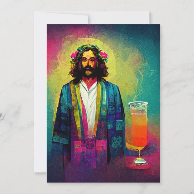 Jesus macht großartige Cocktails Dankeskarte (Vorderseite)