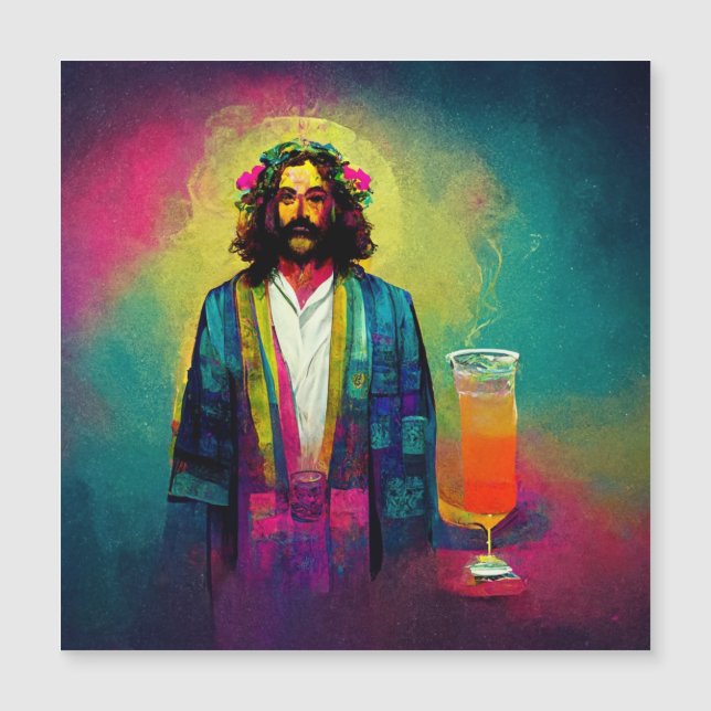 Jesus macht großartige Cocktails Magnetkarte (Vorderseite)