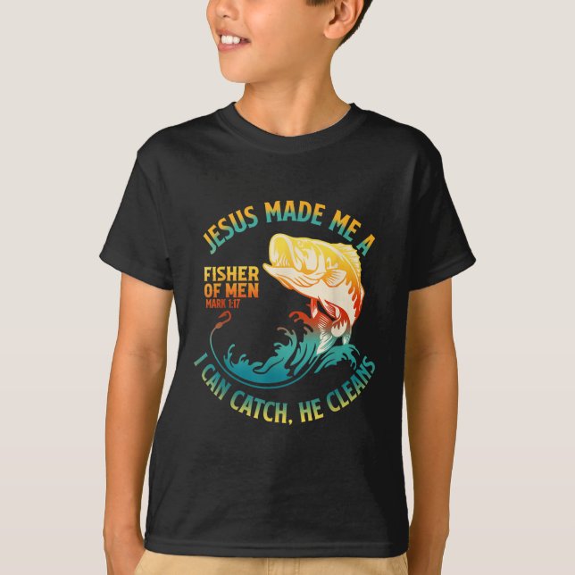 Jesus machte mich zu einem Fisher Bibble Verse Mar T-Shirt (Vorderseite)