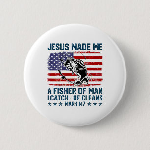 Jesus machte mich zum Fischermann amerikanische Fl Button