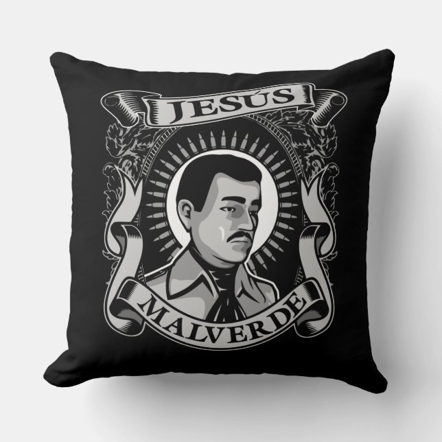 Jesus Malverde Gift Mexican Hero Jesus Malverde Kissen (Vorderseite)