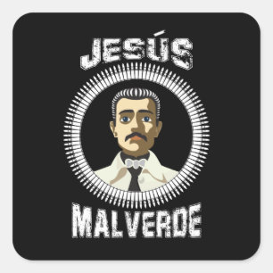 Jesus Malverde Mexican Hero Gift Jesus Malverde Quadratischer Aufkleber