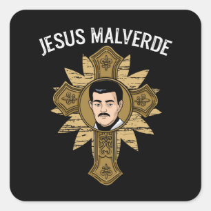 Jesus Malverde Religion Mexiko Gift Jesus Malverde Quadratischer Aufkleber