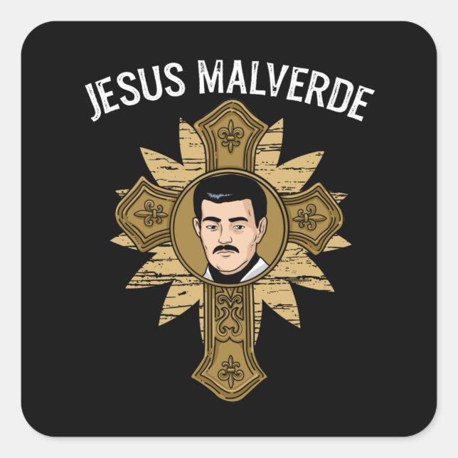 Jesus Malverde Religion Mexiko Gift Jesus Malverde Quadratischer Aufkleber (Vorderseite)