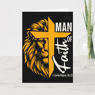 Jesus Mann des Glaubens Löwe Kreuz 1. Korinther 16 Karte