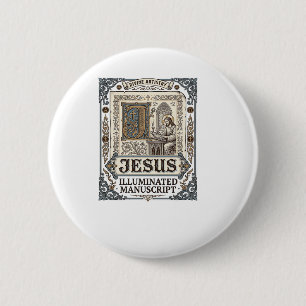 Jesus-Manuskript Jesus Christlicher Glaube Vintage Button