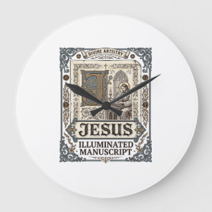 Jesus-Manuskript Jesus Christlicher Glaube Vintage Große Wanduhr