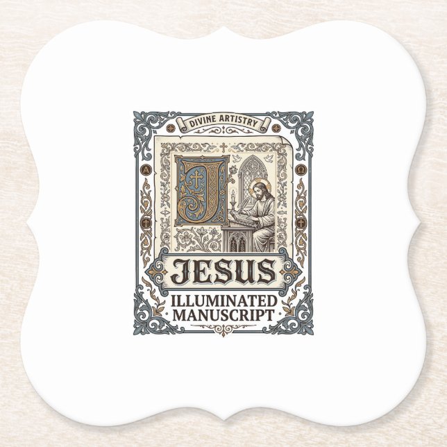 Jesus-Manuskript Jesus Christlicher Glaube Vintage Untersetzer (Vorderseite)
