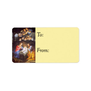 Jesus Maria und Josef Vintage-Geschenkanhänger Adressaufkleber