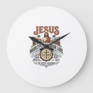 Jesus Marktplatz-Verkäufer-Label Jesus Marktplatz- Große Wanduhr