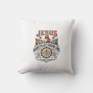 Jesus Marktplatz Verkäufer Label Jesus Marktplatz  Kissen