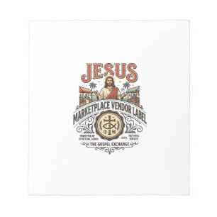Jesus Marktplatz-Verkäufer-Label Jesus Marktplatz- Notizblock