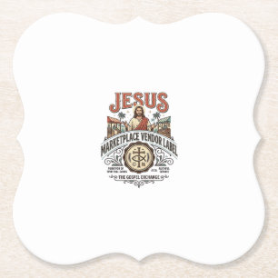 Jesus Marktplatz Verkäufer Label Jesus Marktplatz  Untersetzer