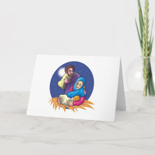 Jesus Mary Joseph Heilige Familie Religiöse Weihna Feiertagskarte