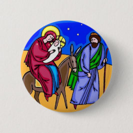 Jesus Mary Joseph Nativity-Retro Button