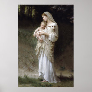 Jesus, Mary und das Lamm groß Poster