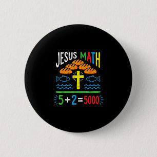 Jesus Mathe 2 Fische 5 Brote speist die 5000 Bibel Button