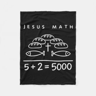 Jesus Mathe 2 Fische 5 Brote speist die 5000 Bibel Fleecedecke