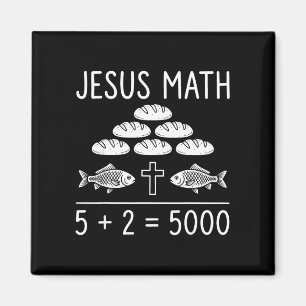Jesus Mathe 2 Fische 5 Brote speist die 5000 Bibel Magnet