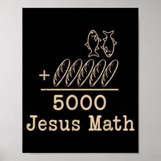 Jesus Mathe 2 Fische 5 Brote speist die 5000 Bibel Poster