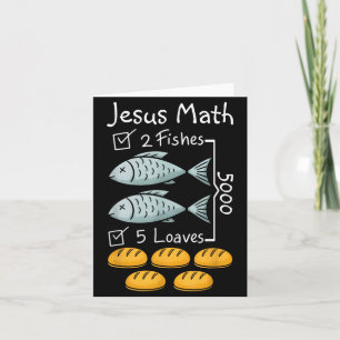 Jesus Mathe Zwei Fische Fünf Laibe Bibel Wunder Karte