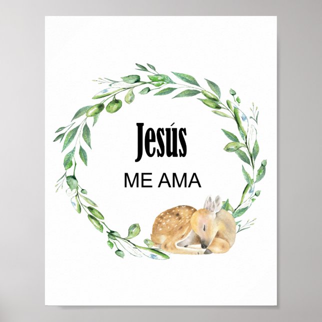 Jesus me ama, spanischer Bibelvers Poster (Vorne)