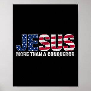 Jesus mehr als ein Eroberer der amerikanischen Fla Poster