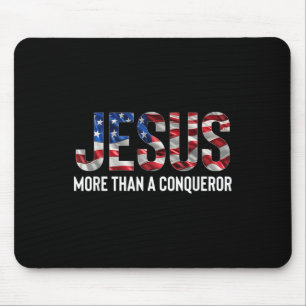 Jesus mehr als eine erobernde amerikanische Flagge Mousepad