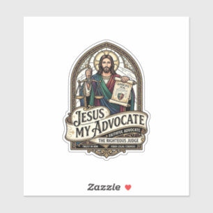Jesus mein Fürsprecher Jesus Gerichtssaal Anwalt C Aufkleber