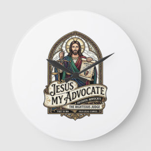 Jesus mein Fürsprecher Jesus Gerichtssaal Anwalt C Große Wanduhr