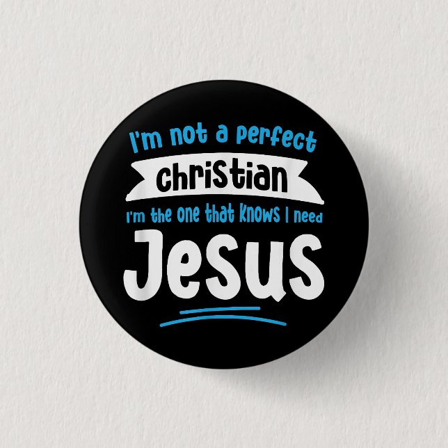 Jesus Men Women Kinder Spaß Christliche Bibel Glau Button (Vorderseite)