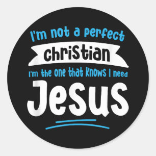 Jesus Men Women Kinder Spaß Christliche Bibel Glau Runder Aufkleber