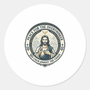Jesus Mental Health Bekräftigungen T-Shirt Inspira Runder Aufkleber
