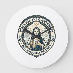 Jesus Mental Health Bekräftigungen T-Shirt Inspiri Große Wanduhr