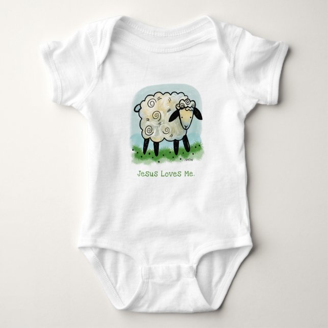 Jesus  mich, Kleines Lamm Onsie Baby Strampler (Vorderseite)