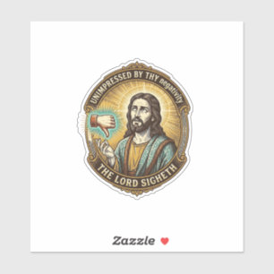 Jesus-Missfallens-Button Social-Media-Hasser-Troll Aufkleber