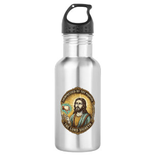 Jesus-Missfallens-Button-Social-Media-Hasser-Troll Edelstahlflasche