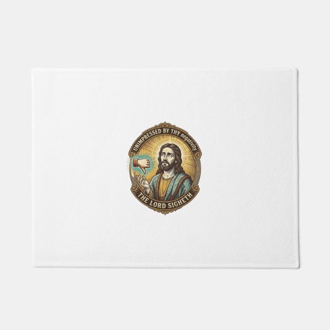 Jesus-Missfallens-Button-Social-Media-Hasser-Troll Fußmatte (Vorderseite)