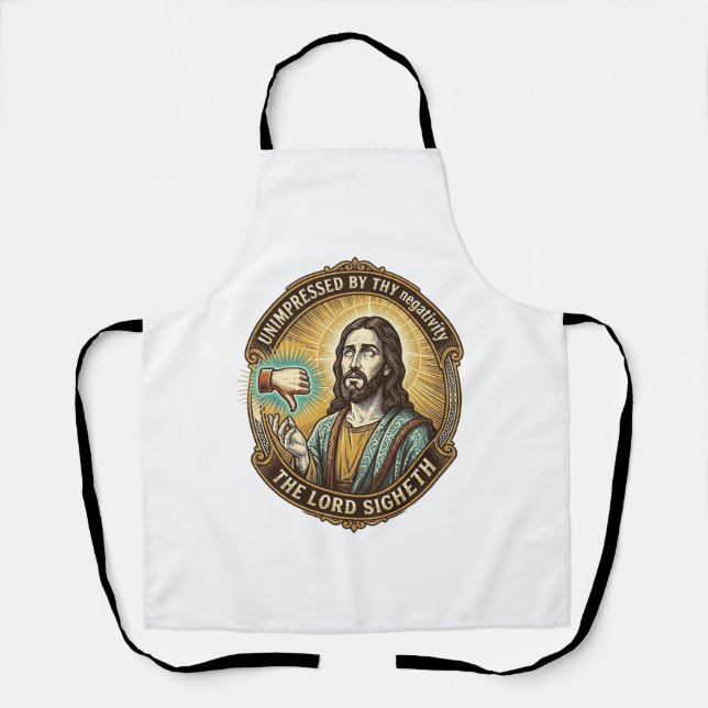 Jesus-Missfallens-Button-Social-Media-Hasser-Troll Schürze (Vorderseite)