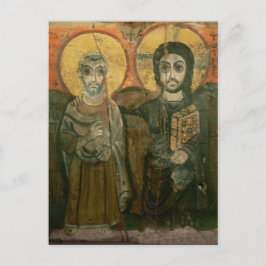 Jesus mit Abt Coptic Icon Postkarte