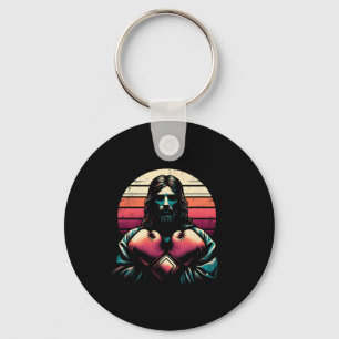 Jesus mit Boxhandschuhen - Funny Christlich Religi Schlüsselanhänger