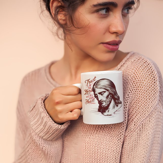 Jesus mit deinem ganzen Herzen vertrauen Kaffeetasse (Von Creator hochgeladen)