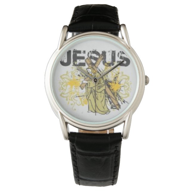 Jesus mit dem Kreuz Armbanduhr (Vorderseite)