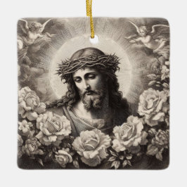 Jesus mit dem Licht der Sonne Keramikornament