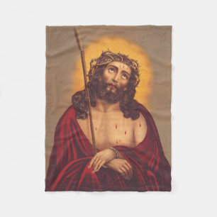 Jesus mit Dornen gekrönt Traurige Kunst Fleecedecke