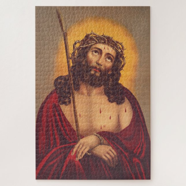 Jesus mit Dornen gekrönt Traurige Kunst Puzzle (Vertikal)