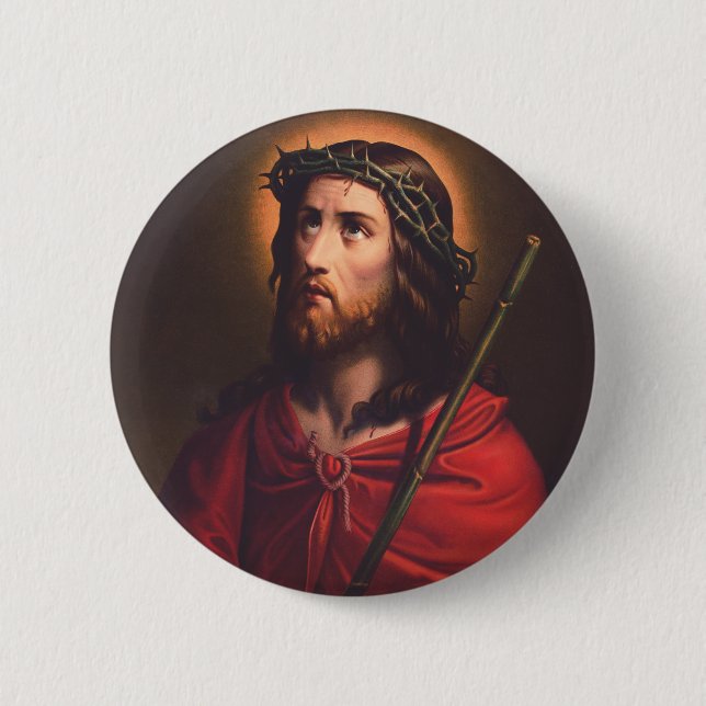 Jesus mit Dornenkrone Button (Vorderseite)